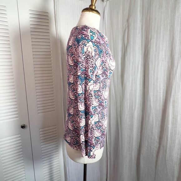 Talbots | Women’s | Blouses | Size PS | Victorian Abstract Stretchy 3/4 Sleeve - Picture 5 of 5